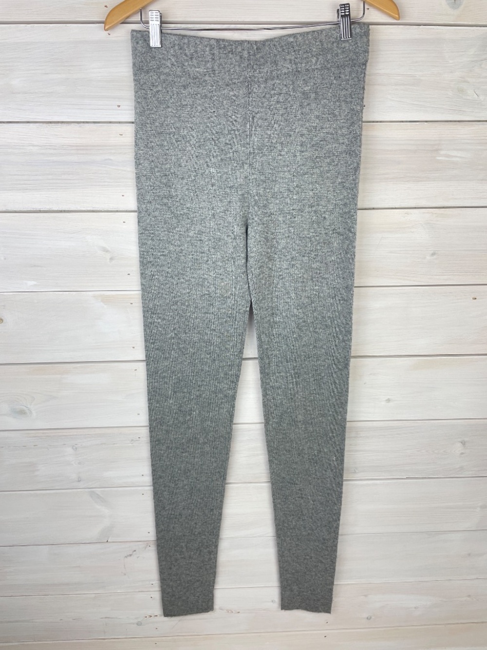 Neiman Marcus Exclusive Gray Cashmere Linen Blend Leggings Sweater Knit Pants